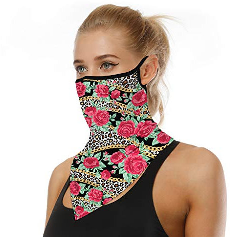 riou Face Shield Multifunktionstuch Motorrad Mundschutz Halstuch Bandana Schlauchschal für Damen Herren (Neu D)