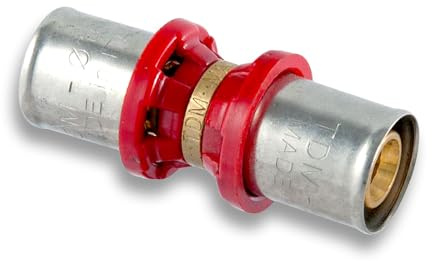 TDM 16er Pressfitting Muffe/Kupplung 16-16 x 2,0mm für Rohr, Aluverbund- und Mehrschichtverbundrohr, DVGW geprüft, 16 x 16