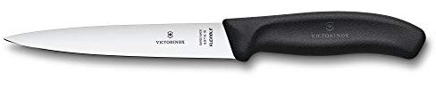 Victorinox Swiss Classic Filleting Knife, 16 cm, Ergonomic Handle, Flexible Blade, Black