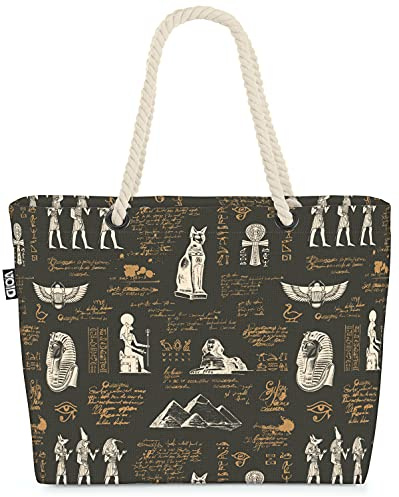 VOID Pharao Ägypten Pyramiden Strandtasche Shopper 58x38x16cm 23L XXL Einkaufstasche Tasche Reisetasche Beach Bag