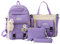 anne210 Schulrucksack Mädchen Teenager Rucksack Schule Jungen Schulranzen 4 STÜCK Tote Bag Schultasche Süßer, Violett, L
