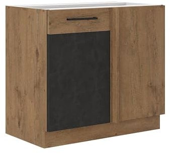 Vigo Eckunterschrank 105 cm Eiche Lancelot Matera Grau Küchenzeile Einbauküche