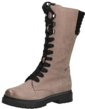 Caprice Leder Schnürstiefelette mit Absatz Beige 25153