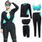 Womens Plus Size 4XL-5XL Neoprenanzug Große Größe Nearsuits Kurze Front Reißverschluss Top Und Shorts Surfen Surfen Badeanzug Surfen Schnorcheln Kayak,Blau,5XL