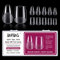 INPING Soft Gel Full Cover Nail Tips, 240PCS Medium Almond + Short Square Clear Gel Nails Tip Extensions Break Resistant Pre-Shaped Mix Acrylic Fake Nails for French Manicure Nail Salons, 12 SIZES