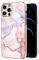 iPhone 12 Pro Max Case Marble Silicone Phone Case Shockproof Glitter Plated Gold Edges Protective Flexible TPU Rubber Skin Bumper Cover for iPhone 12 Pro Max Girls Women, Rose Gold