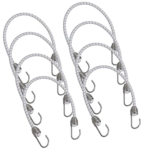 8pk 30 Bungee Rope with Stainless Steel Hooks Cords Shock Elastic Marine Boat