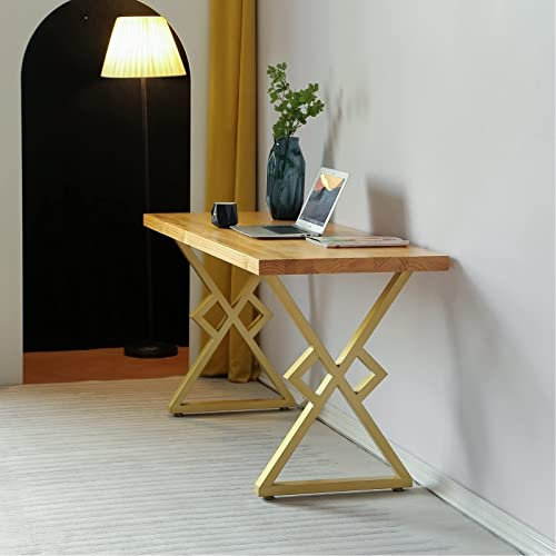 BIZOLE 2PCS Patas Mesa - Patas De Mesa Metalicas, Patas De Muebles Doradas De 71 Cm De Altura, Patas De Escritorio De Metal Resistentes, Patas De Mesa De Comedor Modernas Industriales