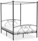Homgoday Himmelbett aus Metall, Schwarz, 140 x 200 cm, Bettrahmen, Bettrahmen, Rahmen, modernes Bett, Doppelbett, Bett mit Lattenrost für Wohnzimmer Schlafzimmer