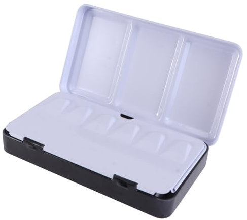NUOBESTY 1 Set Pigment Tin Box Empty Box Children's Art Supplies School Art Supplies Empty Paint Box Metal Paint Case Pans Flat Skillet Empty Paint Tubes Leak Proof Palette Pod Strips Large