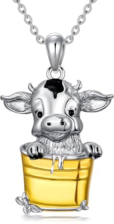 HARMONY BOLA Kuh Halskette 925 Sterlingsilber Kuh Anhänger Schmuck Geburtstagsgeschenke für Frauen Mädchen