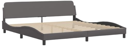 vidaXL Bettgestell Dover Grau 200x200 cm Kunstleder