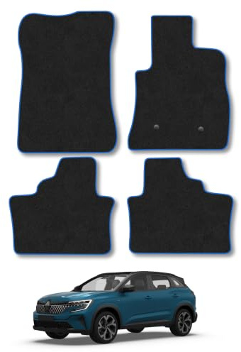 Renault Austral (2022+) Carpet Car Mats | Blue Edge Trim Tailored Fit Floor Mats Full Coverage Protection Accessories Easy Clean Anti Slip Made in the UK