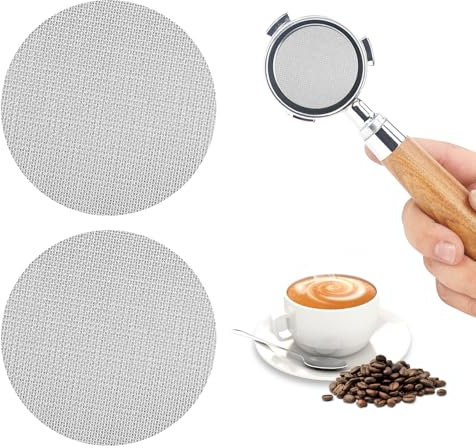 2 Pezzi Schermo Filtro Espresso, Espresso Portafilter Cestino Filtro,Schermo per Caffè 51mm, Filtro a Disco Acciaio Inox,Portafilter Filtro Cestino, Spessore 1,7 mm, 150 µm, per Espresso Portafiltro