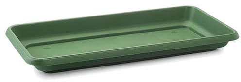 AC - Plato Jardinera de 100 cm - Macetero, Maceta para Plantas y Flores Rectangular - Fabricado en Plástico - 7 x 96,5 x 41,5 cm - Color Verde