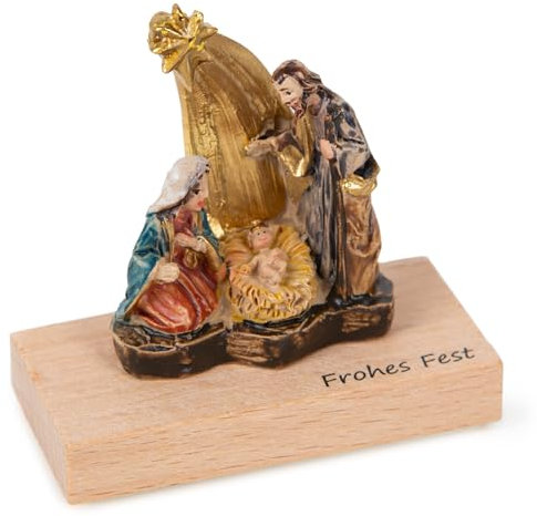Logbuch-Verlag kleine Krippe zu Weihnachten Geschenk Frohes Fest Weihnachtskrippe Mini Geschenk Weihnachtsfeier 5 x 2,5 x 5 cm