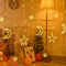 Batteriebetriebene Weihnachtsbeleuchtung, Mond- und Sternlichter, LED-Lichterketten, Dekoration für Zuhause, Innenbereich, Hochzeit, LED-Lichtervorhang, Weihnachtsdekoration (weiß)