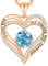 CDE Necklaces for Women Birthstone Pendant, Sterling Silver Love Heart Rose Gold Jewellery Gifts for Mum Her Wife Girlfriend Anniversary Birthday Mothers Day (Brass, Rose Gold-03-Mar)