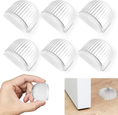 Aiyraa 6 Stück Türstopper Boden Kleben Set – Transparente Selbstklebende Türpuffer für Alle Hartböden, Türschutz Zum Schutz von Wand und Möbel, Türstopper Kleben, Türgriff Schutz