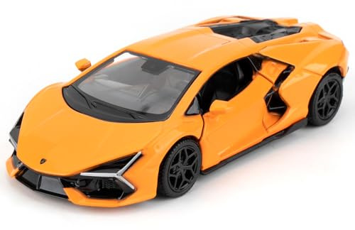 imtfzct 1/36 Lamborghini Reventon Spielzeugauto, Modellauto mit Rückzugsfunktion, Modellspielzeug mit offener Tür, geeignet für Sammlung und Geschenk für Kinderspielzeug(orange)