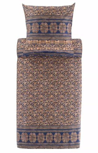 Bassetti Satin-Bettwäsche-Garnitur TORCELLO Farbe DUNKELBLAU B1 Größe 155x220+80x80