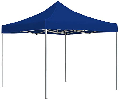 Xichuzi Profi-Partyzelt Faltbar Aluminium 2x2 m Blau Pavillon, Faltpavillon, Gazebo, Überdachung Garten, Sonnenschutz Zelt, Poolzelt, Pop Up Zelt, Pergola