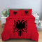 WunM Studio National Flag Duvet Cover Sets,Double Size Modern Reversible Creative Albania Flag Bedding Set with Pillowcases for Adult Teens 100% Microfiber Zipper Closure Corner Ties -Ultra Soft
