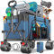 KESSER® Bollerwagen GTR9000 Handwagen 200Kg | 300L Stauraum Transportwagen faltbar extra breite 360° Räder & Feststell-Bremsen Wetterbeständig Strandwagen inkl Abdeckung Seitentasche & Getränkehalter