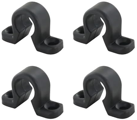 Lot de Colliers Plats en Composite pour Volets Battants et Persiennes – Fixation Solide et Discrète – Accessoires de Montage Espagnolette – Disponible en Noir ou Blanc – kit Rénovation (4, Noir)