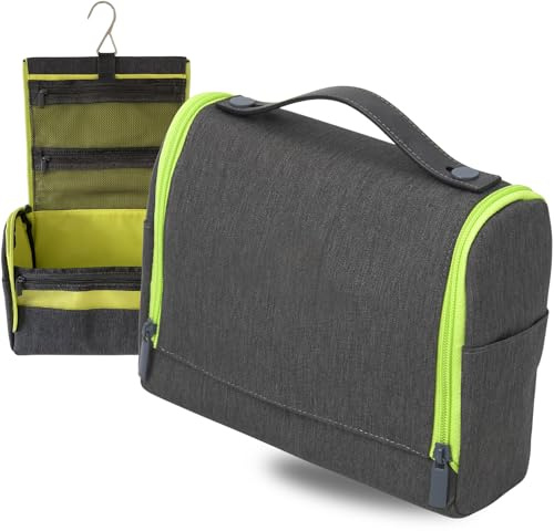 Kulturbeutel Herren zum Aufhängen - Kompakt, robust, organisiert - 4 Fächer, wasserabweisend - Praktische Kulturtasche Männer, Waschtasche, Waschbeutel