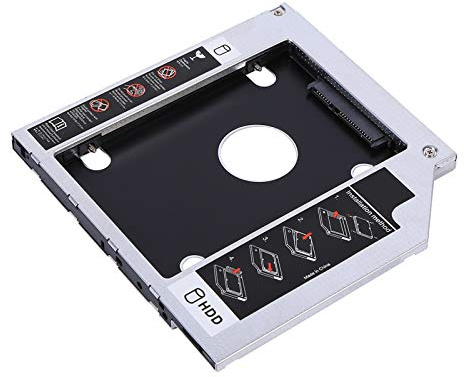 Sorandy 9.5mm Aluminum SSD HDD Enclosure Case for Laptop, Dual Boot Adapter for 2nd Hard Drive, Noise Absorbing Bracket for 2.5 Inch , Suitable for Technology Enthusiasts