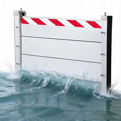Aluminium BarrièRe Anti-Inondation 80x40cm Barrières, Joint Porte Garage BarrièRe Anti Inondation, Panneau de PréVention Des Inondation, BarrièRe Mobile de Protection Contre Les Inondations