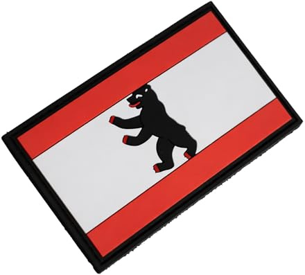 Patch Force - Berlin Bundesland Rubber Patch (farbig) - Als Abzeichen für Jacke, Rucksack, Uniform, Schutzweste oder Einsatztasche, 3D rubber klett patch
