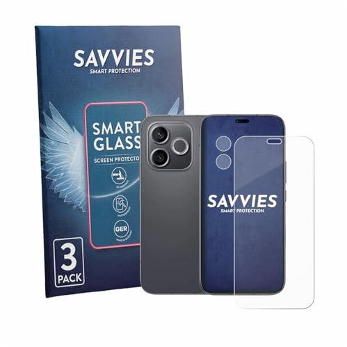 Savvies 3 Stück Panzer Schutz Glas für Honor 600 Lite (Display+Kamera) 9H Schutzfolie HD, Blasenfrei, Anti-Fingerabdruck, Stoßfest, Displayschutz