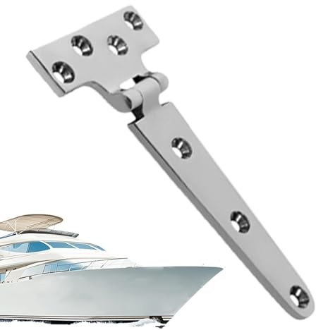 Strap Hinges - Marine Grade T Shape Hardware, Rustproof Outdoor Gate Pivot with Coated, Sturdy Heavy Duty Wrought Iron, Ideal for Shed Door, RV, Yacht, Boat Gate, Installation Hardware Project