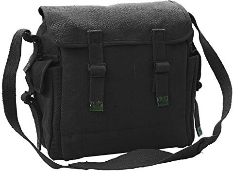 Canvas Webbing Messenger Bag With Pockets