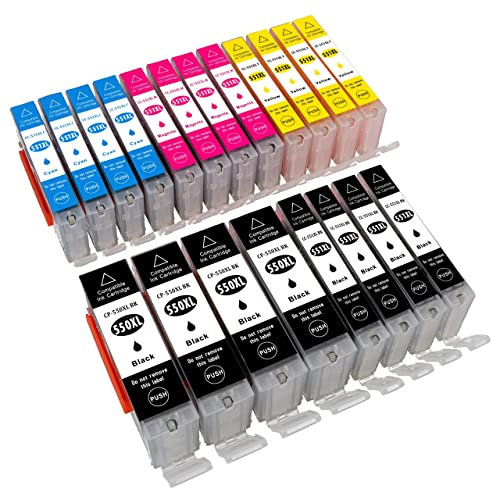 ESMONLINE 20 komp. XL Druckerpatronen Canon PGI 550 CLI 551 Pixma MG5450 MG5550 MG5650 MG5655 MG6350 MG6450 MG6650 MG7100 MG7150 MG7550 MX725 MX925 iP7200 iP7250 iP8750 iX6850