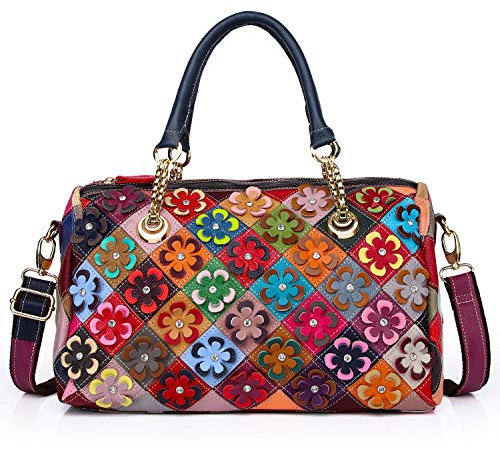 Eysee Handtasche Damen Leder-Umhängetasche Damenhandtasche Henkeltaschen Schultertasche aus echtem Leder bunt 2019 NEU
