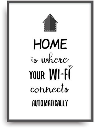 ALEMARG Fine Art Kunstdruck Home WiFi Poster Print Plakat Moderne Vintage Deko Bild ungerahmt DIN A4 Geschenk