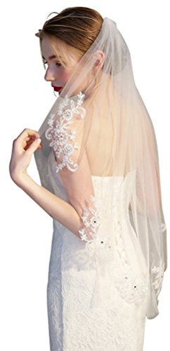 FRCOLOR Frauen Hochzeit Schleier Spitze Hochzeit Brautschleier mit Kamm