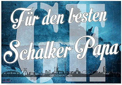 WB wohn trends Puzzle-Botschaft eckig, Für den besten Schalker Papa - Gelsenkirchen, 120 Teile 27x18cm inkl. Geschenk-Beutel