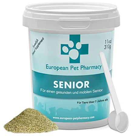 European Pet Pharmacy Senior Joint Care Hund Nahrungsergänzungsmittel Hund für Senioren – Gelenkskomplex Glucosamine Chondroitin - Joint Care für Hunde im Alter von 7+ Jahren, 310 g Pulver