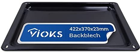 VIOKS Backblech 42x37 cm Standardgröße Hoch Edelstahl Ersatz für Zanussi 353193923/3 Fettpfanne Backofen Blech für Neff SET Zubehör