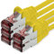 freiwerk Cable de red Cat.6 3m amarillo - 5 x Cable Ethernet Lankabel Cat6 Lan Cable de red Sftp Pimf Patch Cable 1000 Mbit s compatible con Cat5 Cat5e Cat6a Cat7 Cat8
