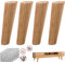 4x Massive Eiche Sofabeine Möbelfüße,Schräg Konisch Tischbeine,Ersatz Bettfüße Möbelbeine,Couch TV Schrank Ottoman Loveseat Kommode Stuhl Beine,Holzfarbe,mit Montageplatte & Schrauben (30cm/11.8)
