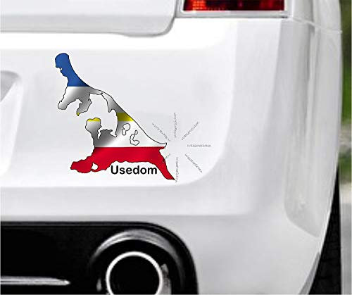 Sticker-Designs 25cm! Klebe-Folie Wetterfest Made-IN-Germany:Usedom-Mecklenburg-Vorpommern-Insel-Hallig D62 UV&Waschanlagenfest Auto-Aufkleber Profi-Qualität!