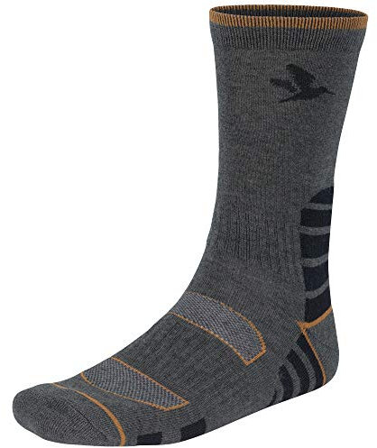 Seeland Hawker Raven Socke - Wandersocken Atmungsaktiv - Trekkingsocken aus Wolle - Wollsocken Wandern und Outdoorsport - Thermosocken cool - Jagdsocken, Größe:XL