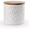 Barattolo biscottiera contenitore zucchero caffè sale in ceramica bianco 10 * 10 * 12,5 cm tappo in legno ermetico CRE-792823
