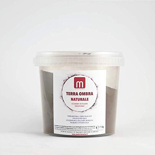 Materiamadre Pigmenti e ossidi per tinture, puri, alta qualità - Barattolo 1 kg (Terra ombra naturale)