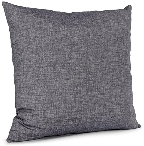 ANRO Kissenbezug Kissenhülle Kissen Sofakissen Zierkissen Deko Kissenbezüge Leinenoptik Grau 50x50cm mit Füllung